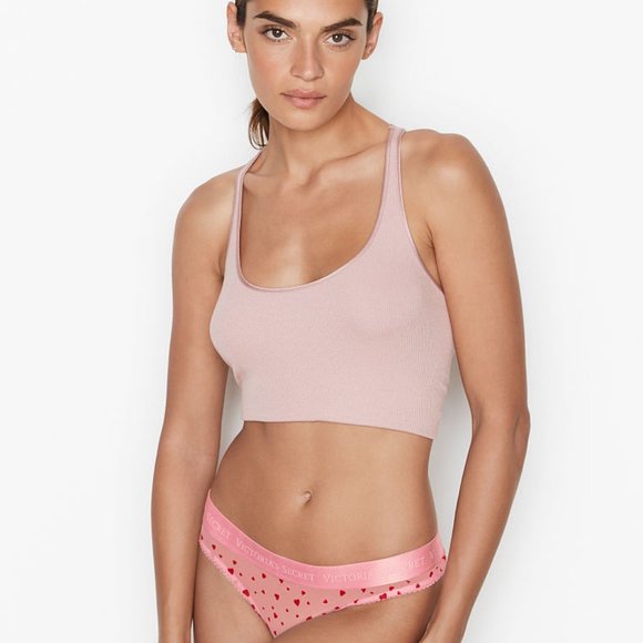 Hearts 💗Thong VS NWT Mesh Flocked Thong Valentine - Picture 2 of 16